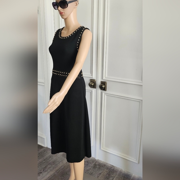 NWOT Salvatore Ferragamo Black Studded Virgin Wool Dress - Size S - Picture 5 of 8